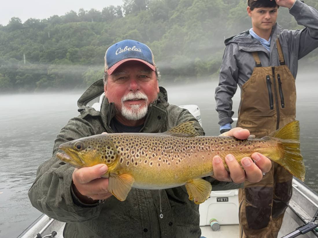 Fog on the water, four pounds in hand.